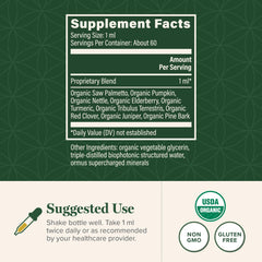 Packaging and bottle of Global Healing Organic Prostate Health