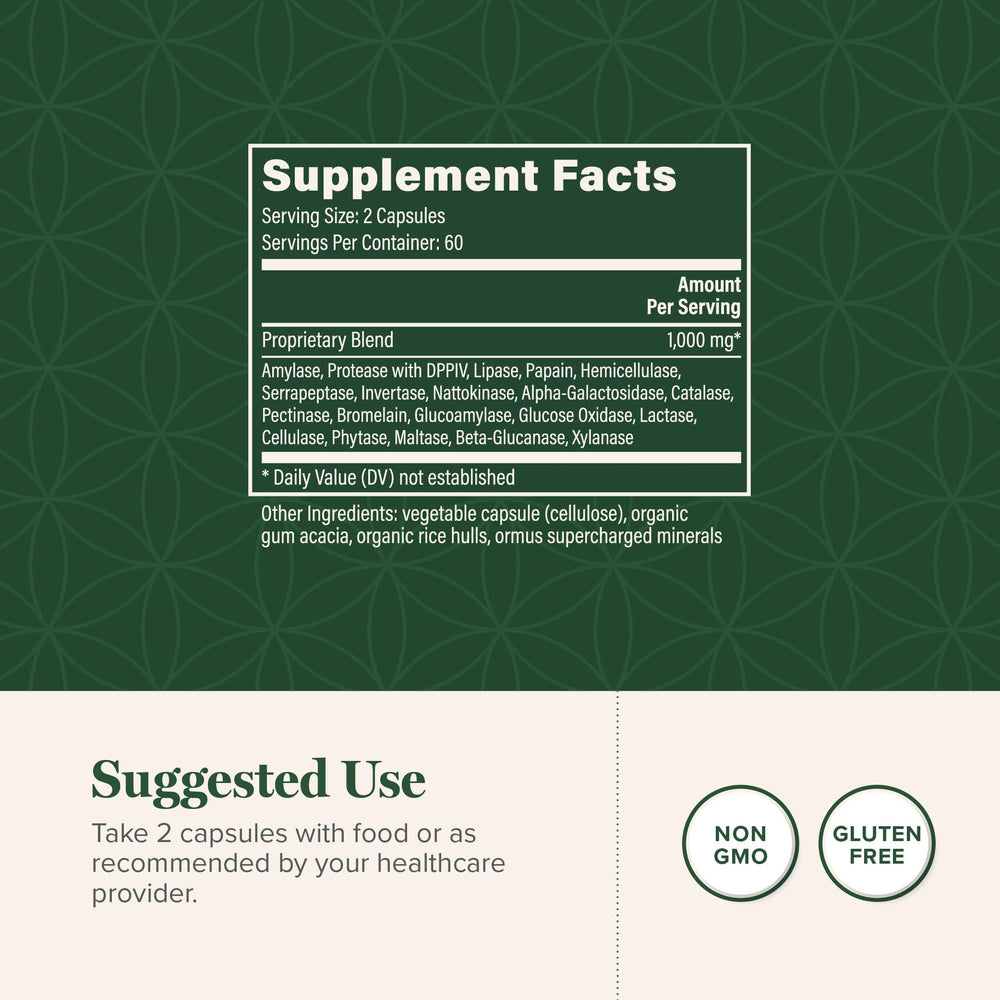 Global Healing Ultimate Enzymes label close-up