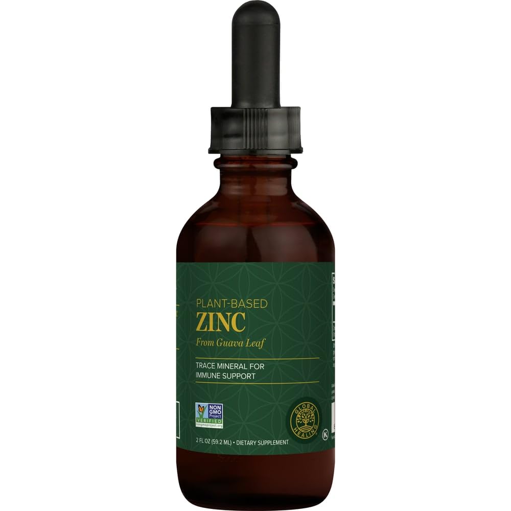 Global Healing Zinc Liquid bottle with label - 2 fl oz