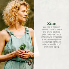 Front view of Global Healing Organic Zinc Liquid bottle