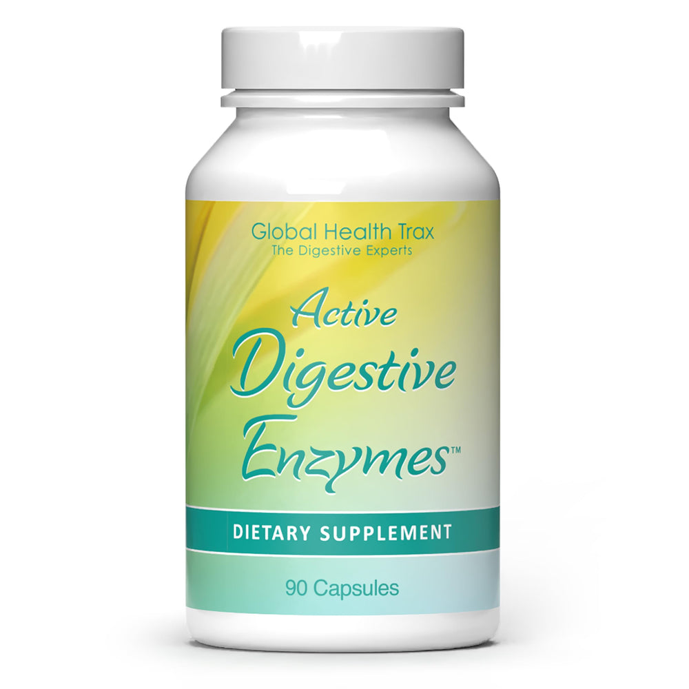 Global Health Trax Active Digestive Enzymes bottle and cap
