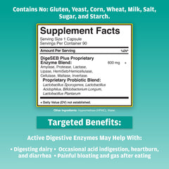 Close-up of Active Digestive Enzymes capsules showing 90-count label