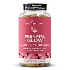 Glow Prenatal Vitamins bottle with 60 capsules