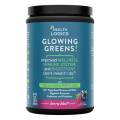 Glowing Greens collagen peptide powder - front view