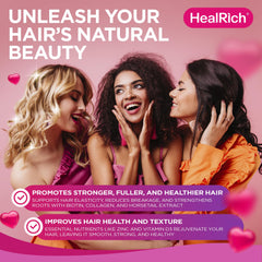 Graphic of glowing skin and strong nails with collagen