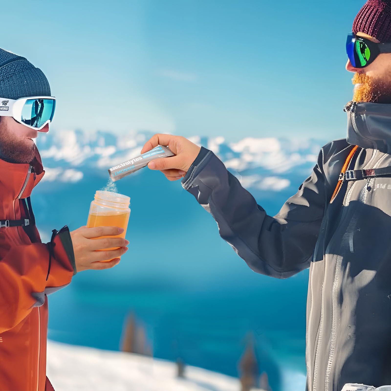 Close-up of GlowRoot Lemonade electrolyte powder stickpack