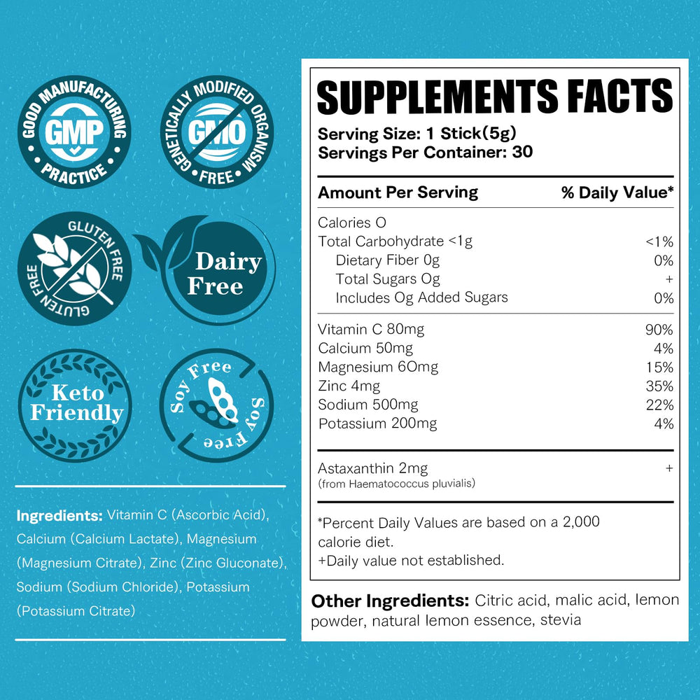 GlowRoot Lemonade electrolyte drink packaging with 150g total powder