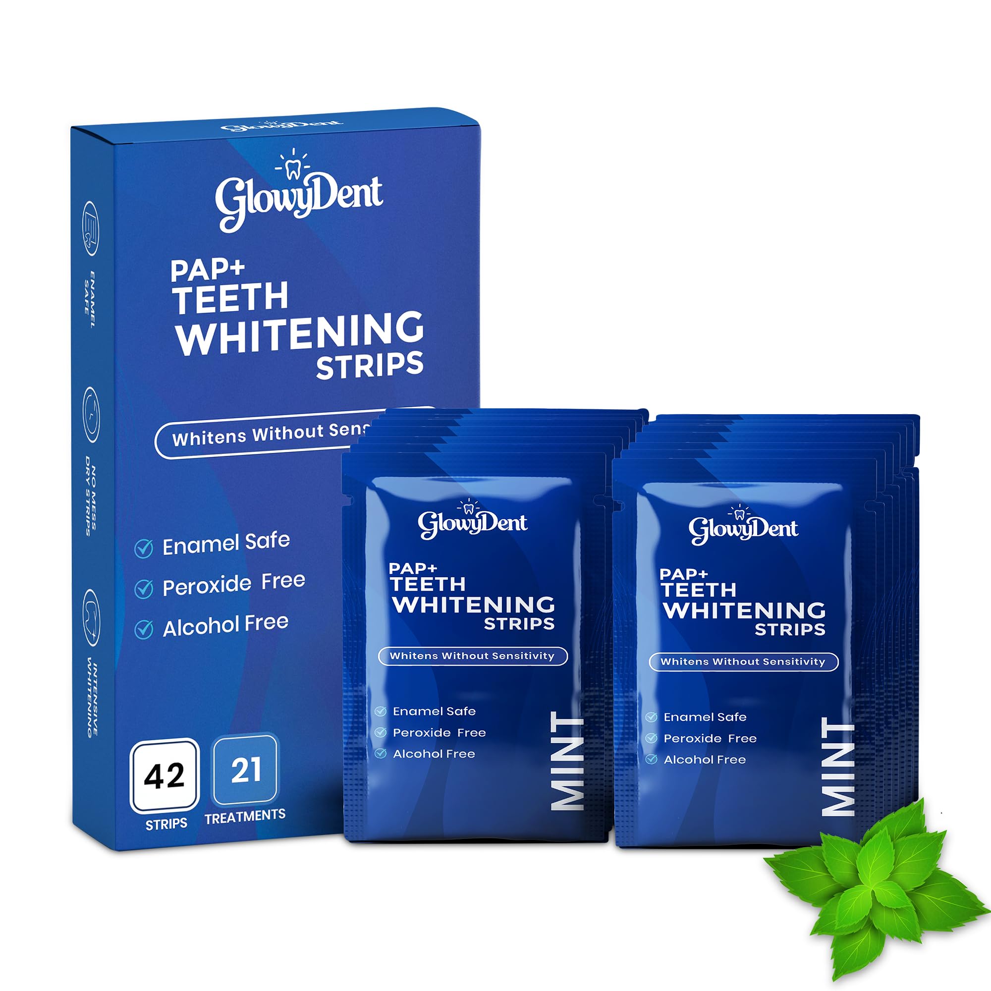 Box of GlowyDent Teeth Whitening Strips