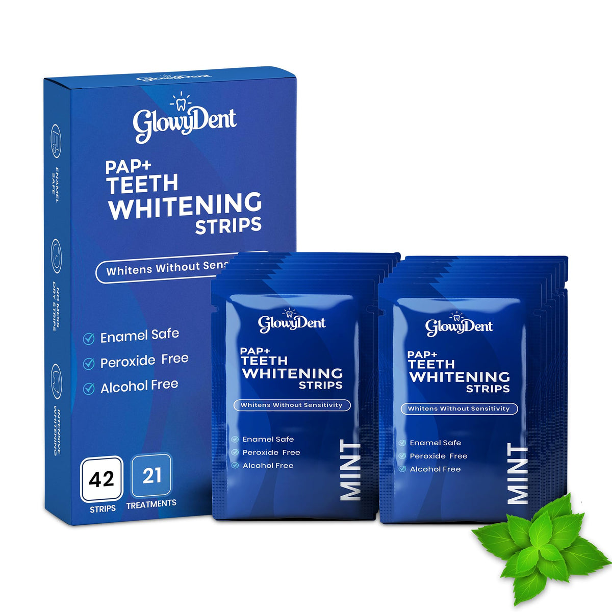 Box of GlowyDent Teeth Whitening Strips