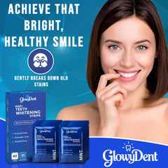 Full 21-day GlowyDent whitening kit with 42 strips