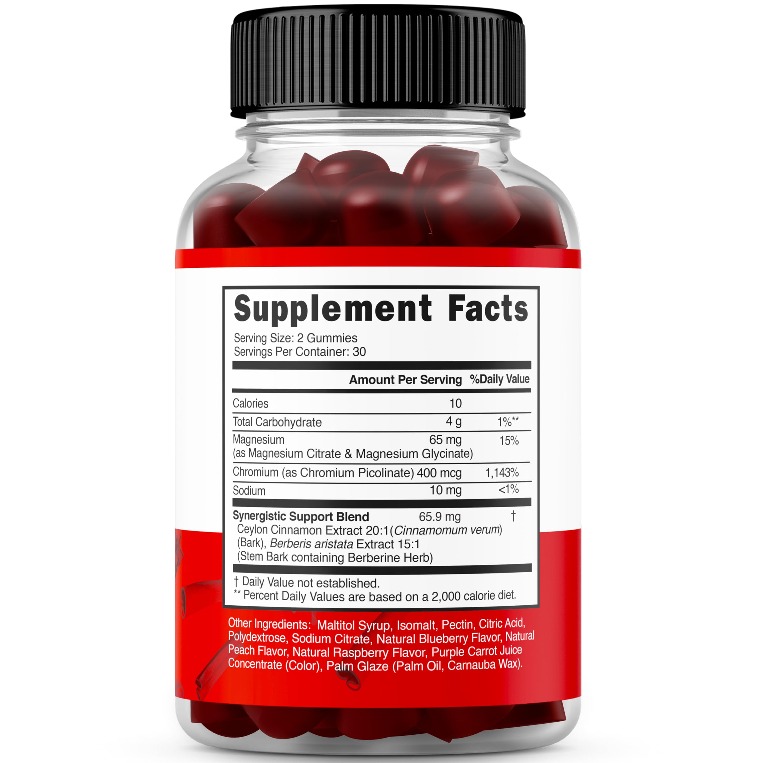 GLP-1 Gummies Raspberry Peach flavor label