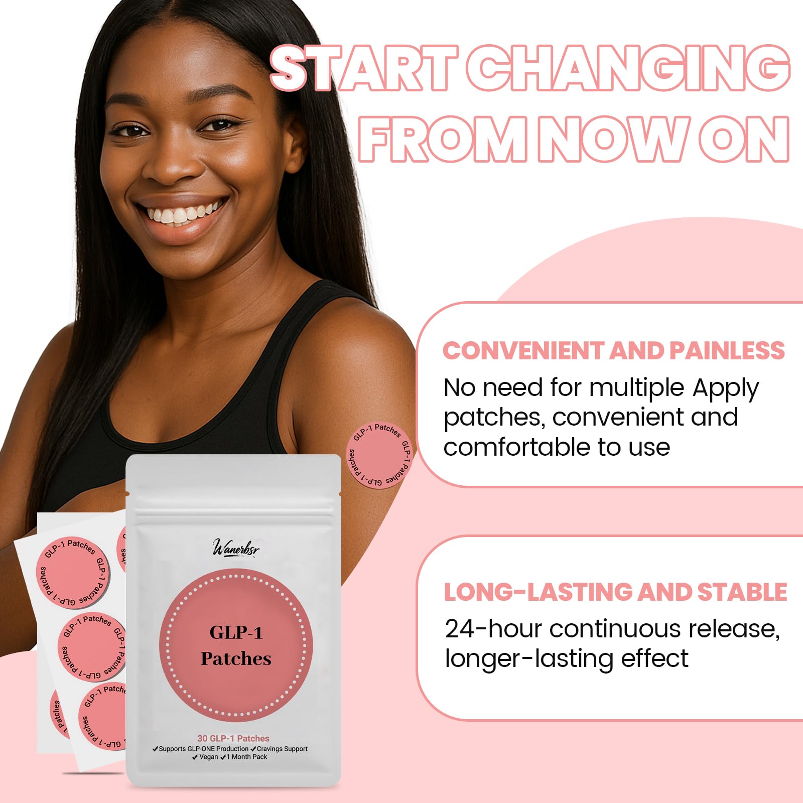 Applying GLP-1 Patch to clean skin