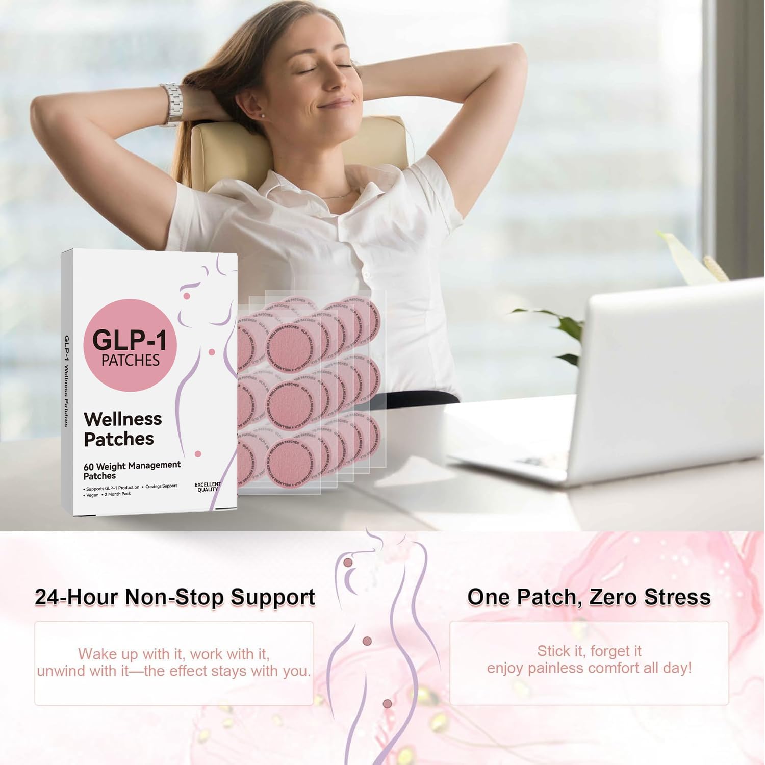 Applying GLP-1 patch to clean dry skin