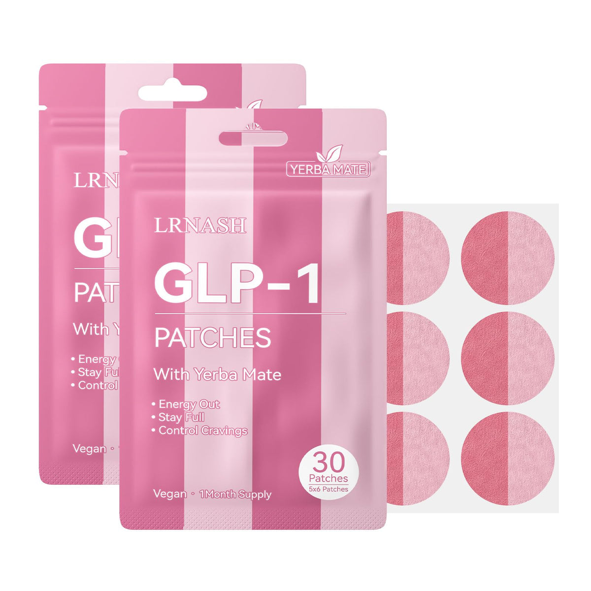 GLP-1 Patches with Yerba Mate front view