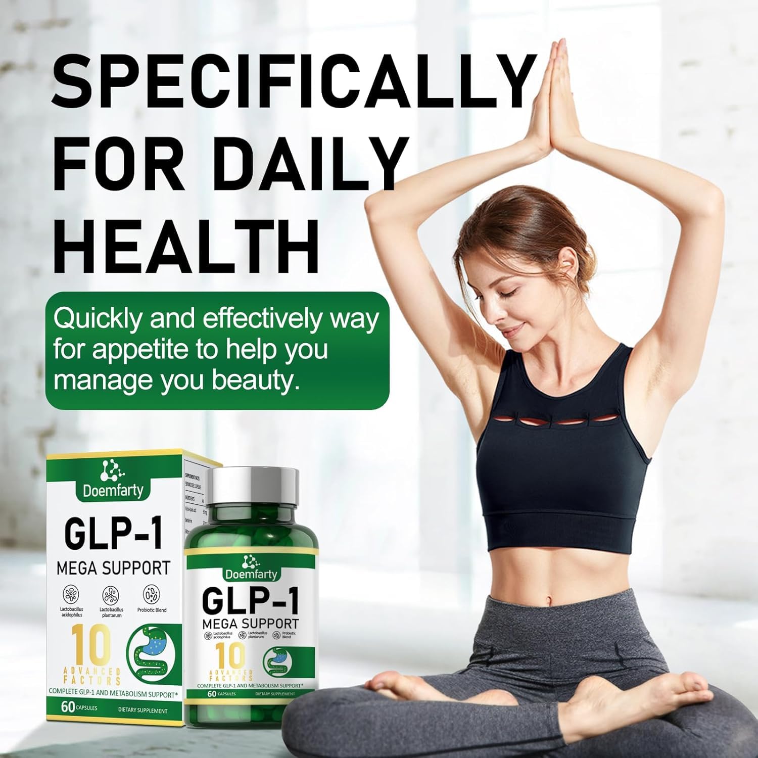 Energy and vitality concept with GLP-1 Probiotic