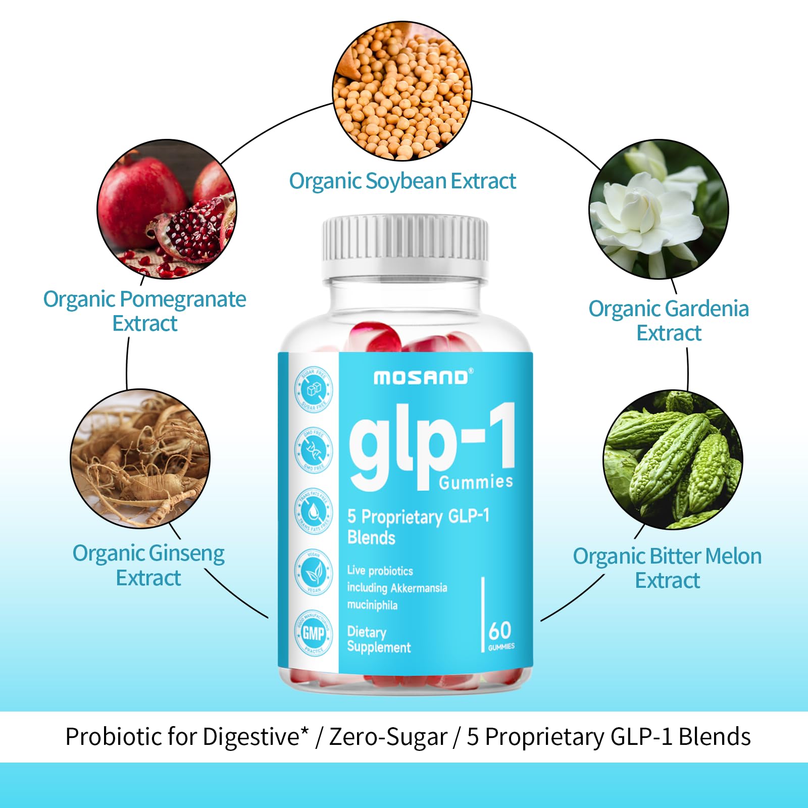 Close-up of strawberry-flavored GLP-1 gummies