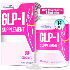 Front view of GLP ONE 60-capsule vegan bottle