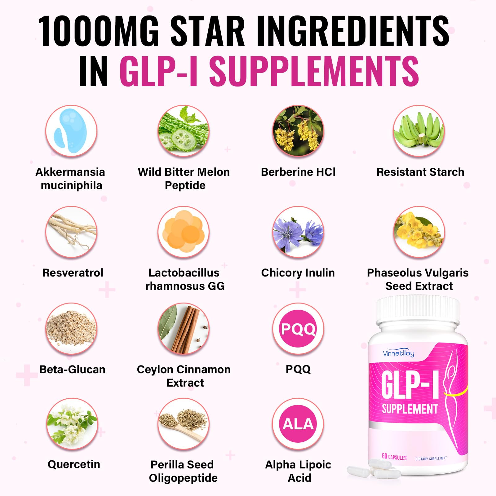 Berberine and natural ingredients in GLP ONE capsules
