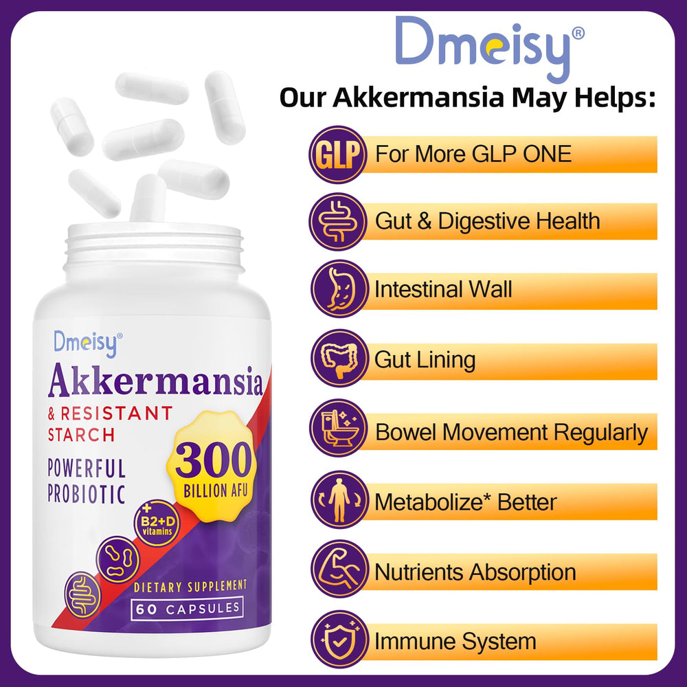 Product label highlighting GLP ONE 300 Billion AFU Akkermansia