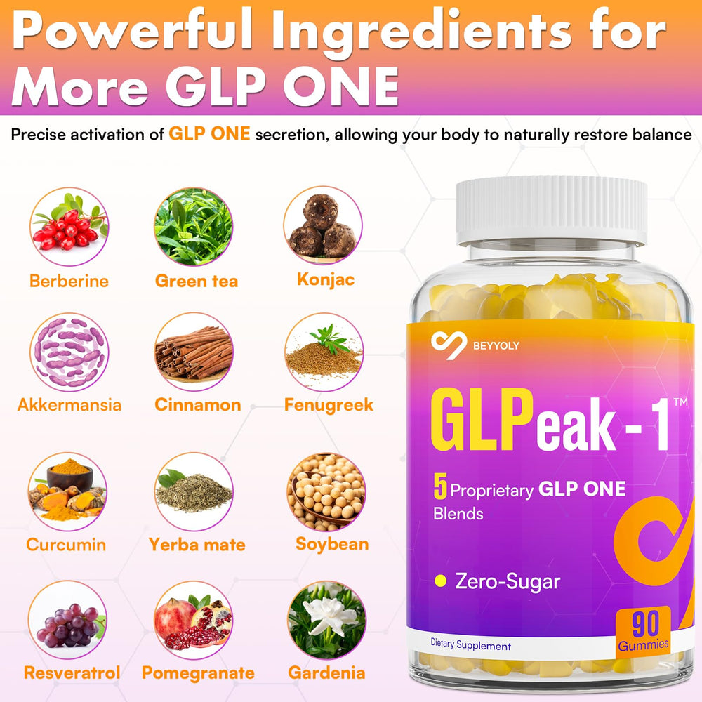 90 gummies bottle of GLP ONE gummy supplements