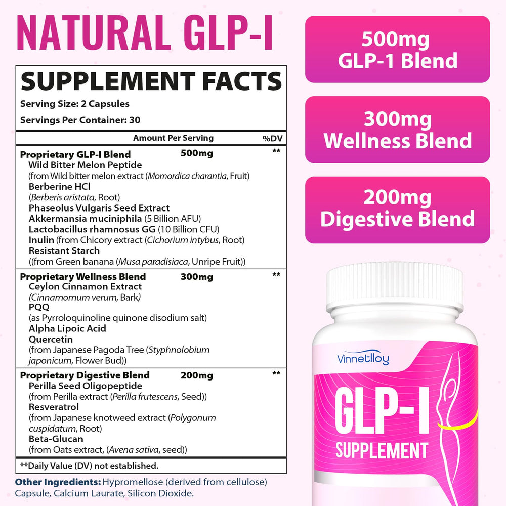 Vegan GLP ONE bottle with 60 capsules