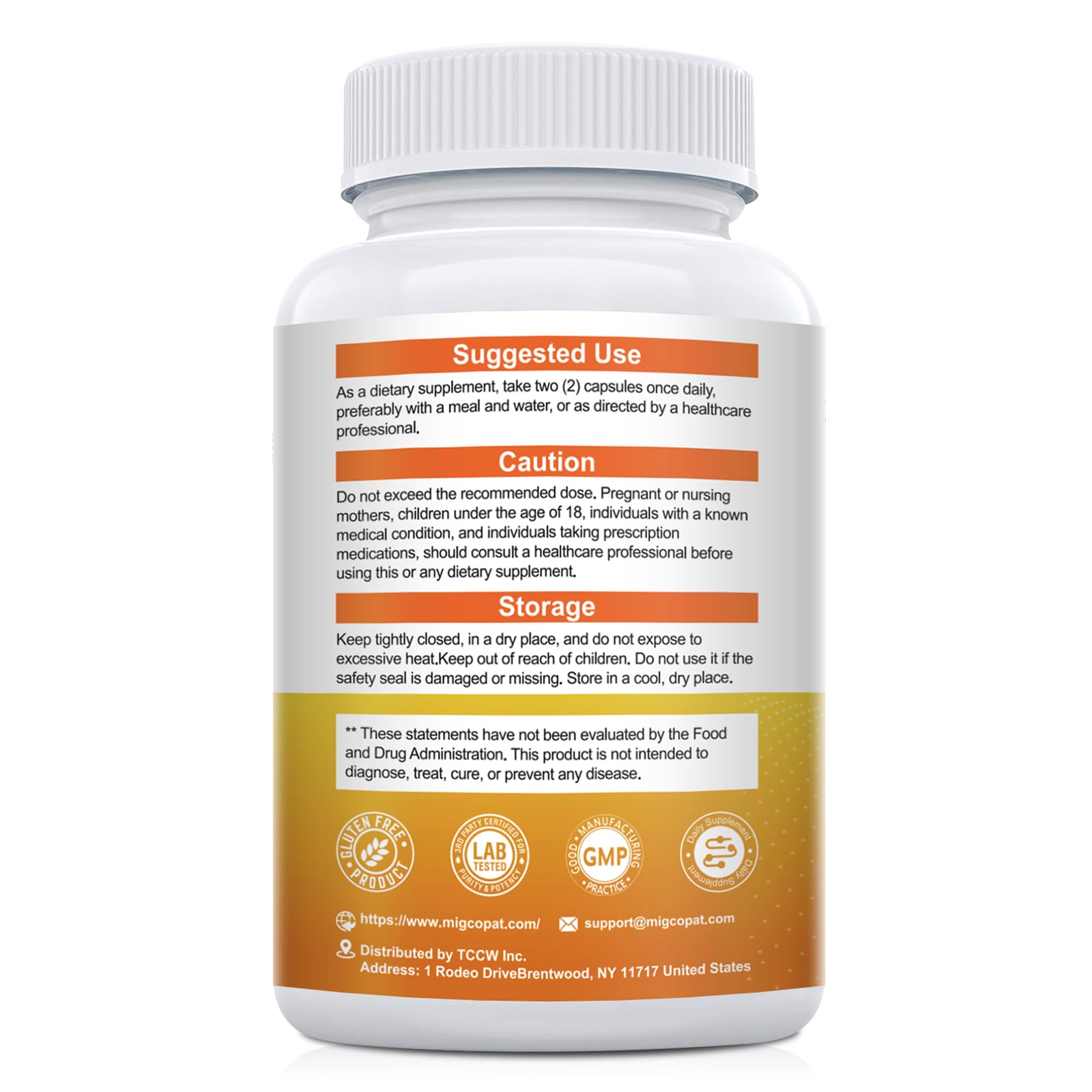60-day supply bottle of GLP-1 supplement