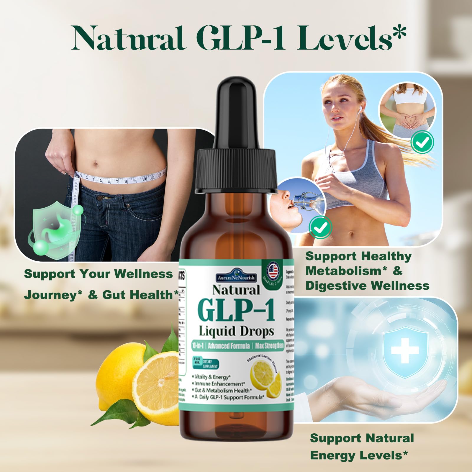 Infographic of the 10-in-1 GLP-1 formula ingredients
