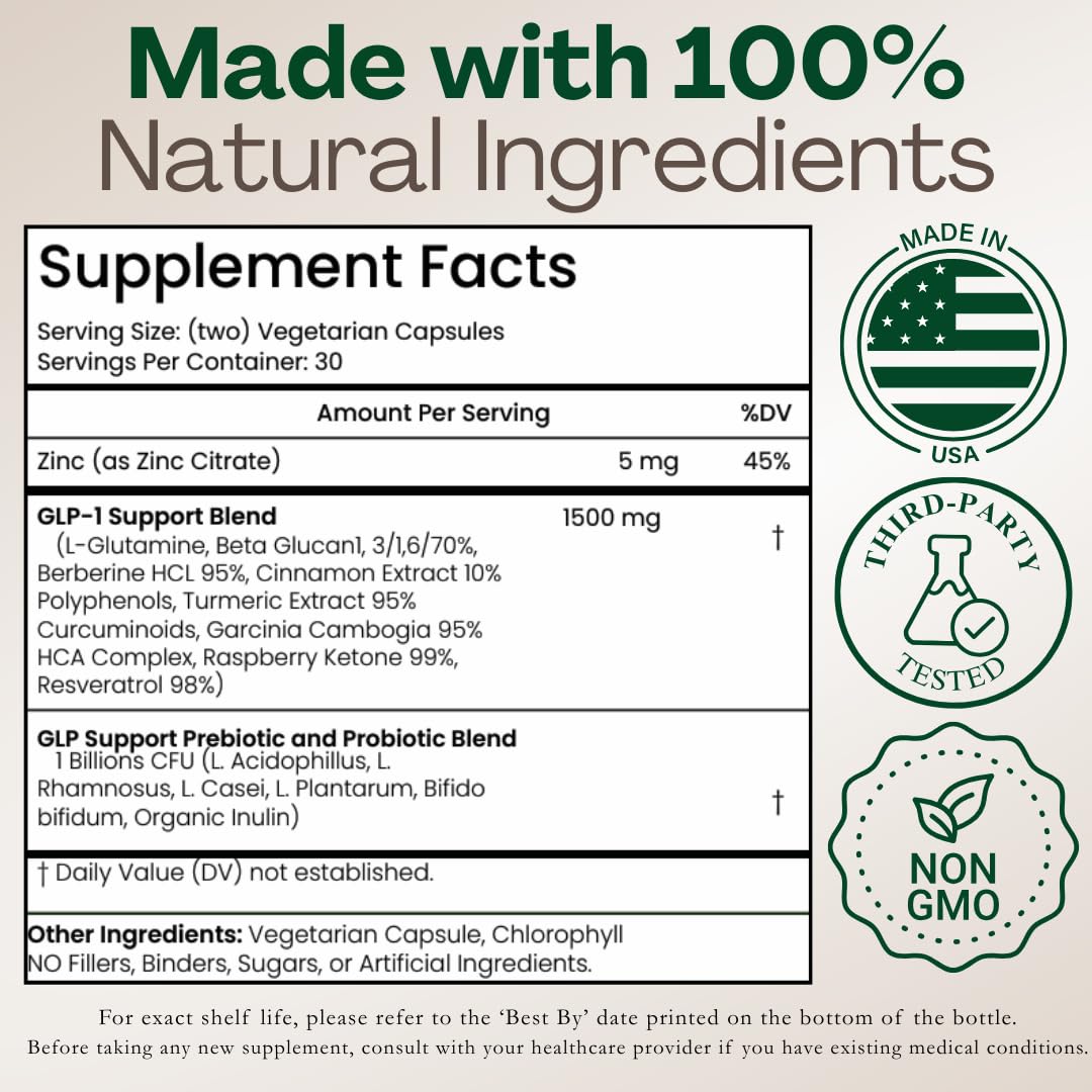 60-count GLP-1 supplement bottle packaging