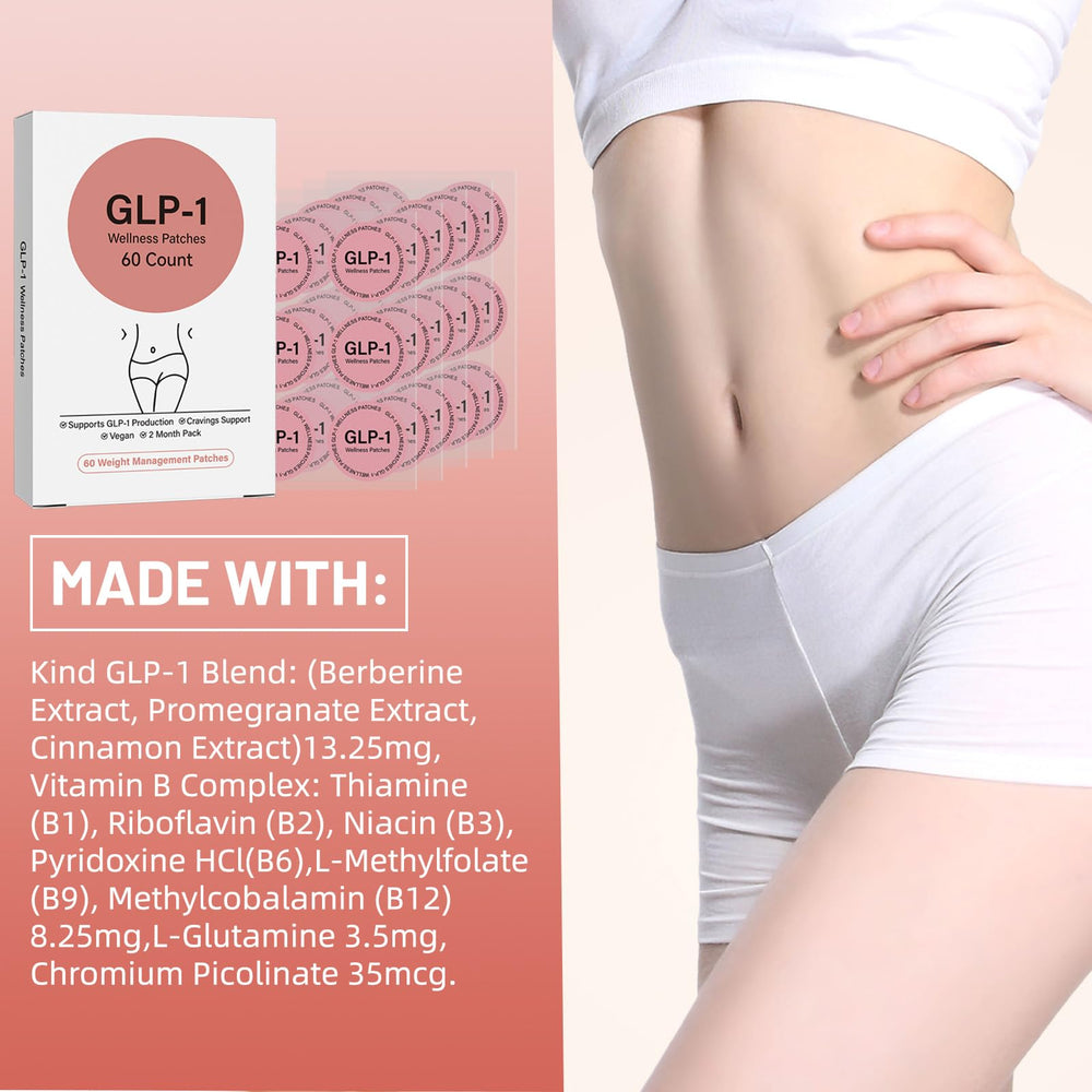 All-day wear GLP-1 patch on skin