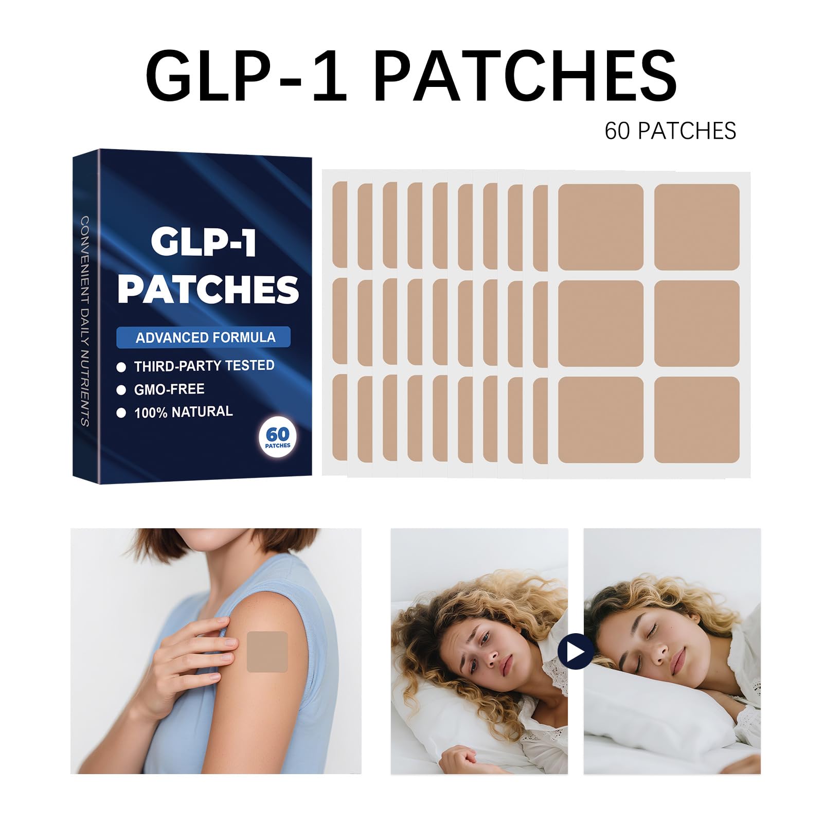 Patch being applied to clean dry skin on belly/waist