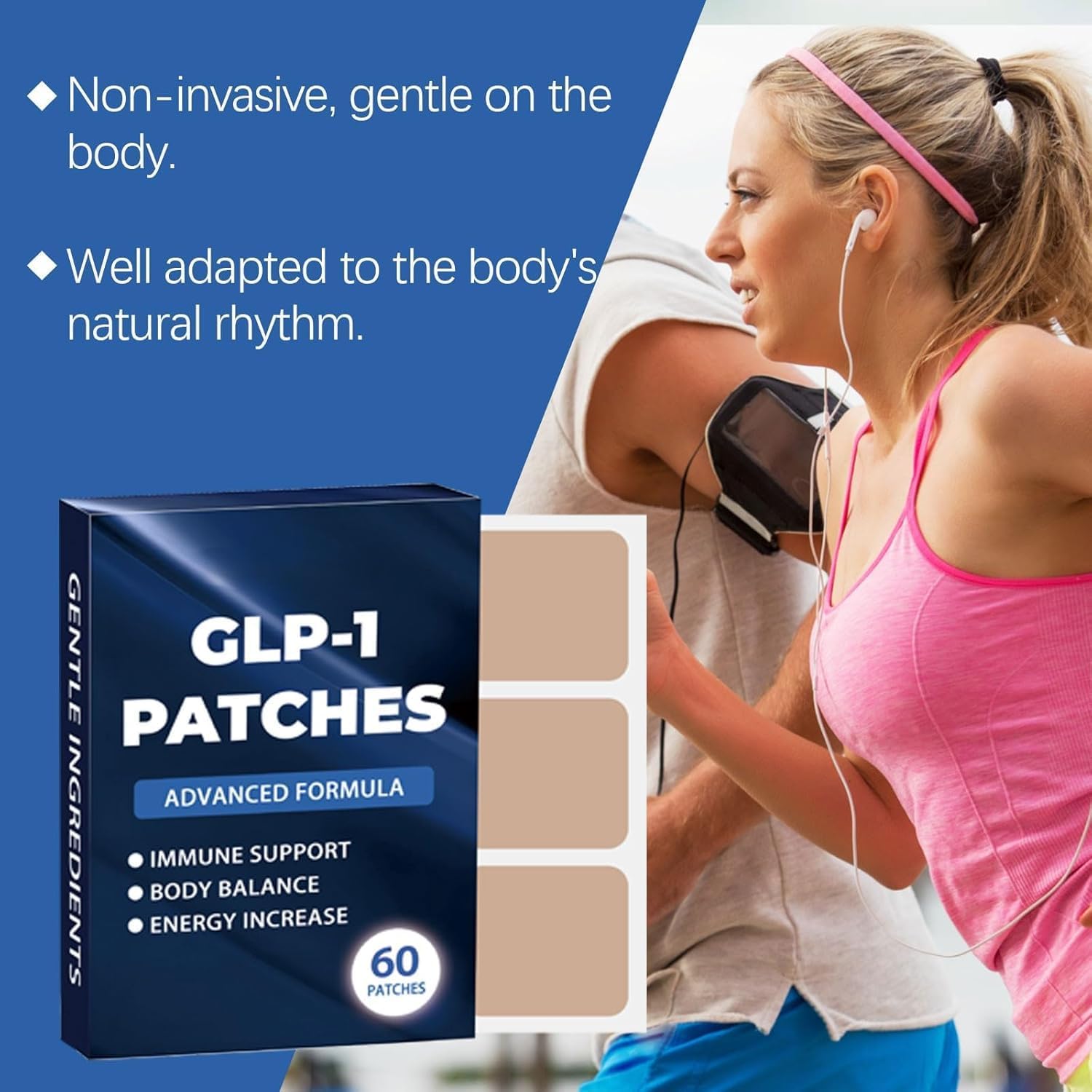 Latex-free hypoallergenic GLP-1 patch material