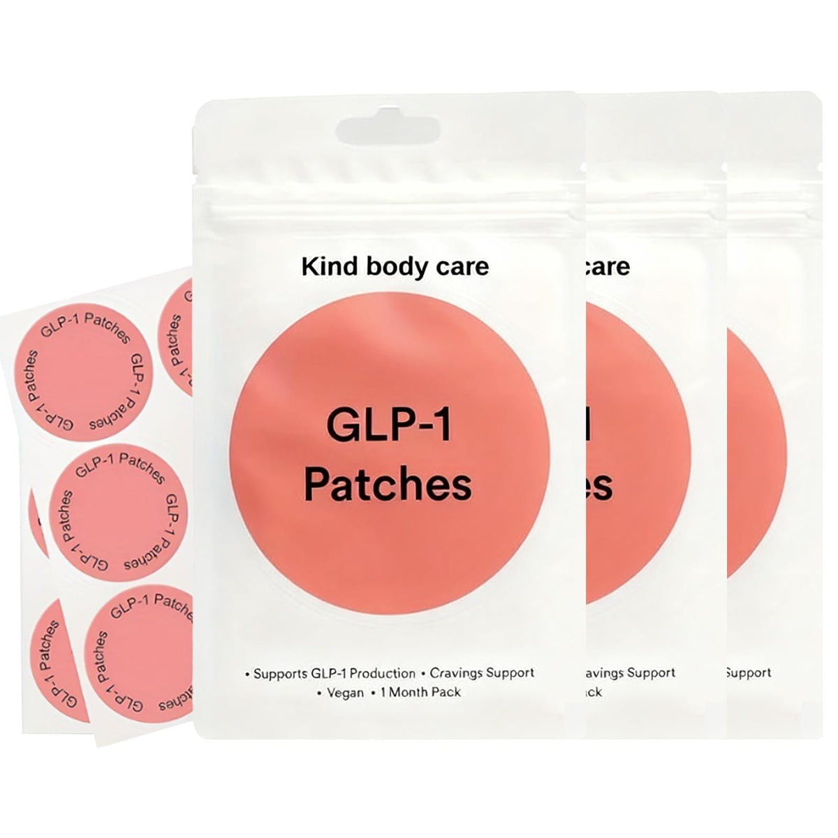 Front packaging of GLP-1 patches in pink