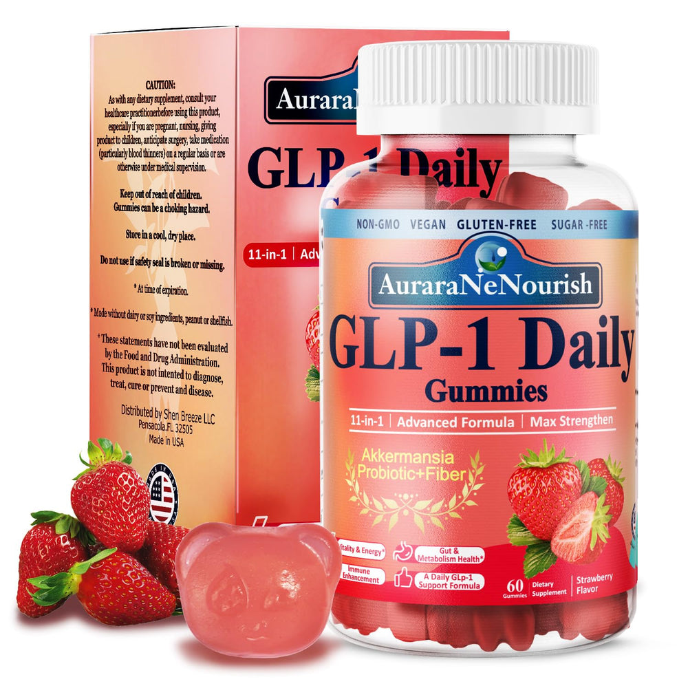 Front view of GLP-1 Probiotic Gummies bottle, 60-count