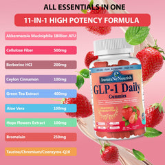 Gummies featuring Berberine, Green Tea, Cinnamon and fiber ingredients