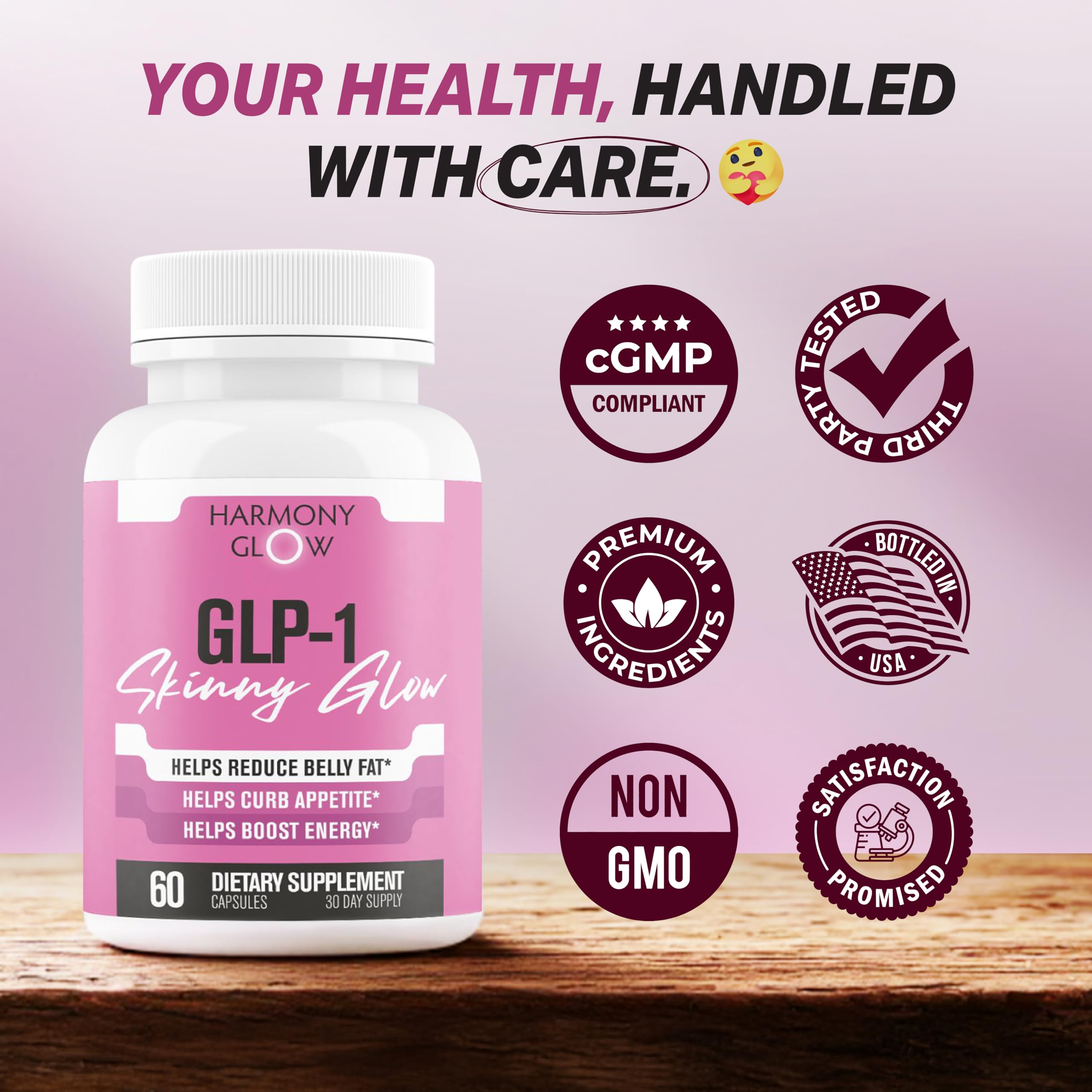 Daily usage directions for Harmony Glow GLP-1 Skinny Glow