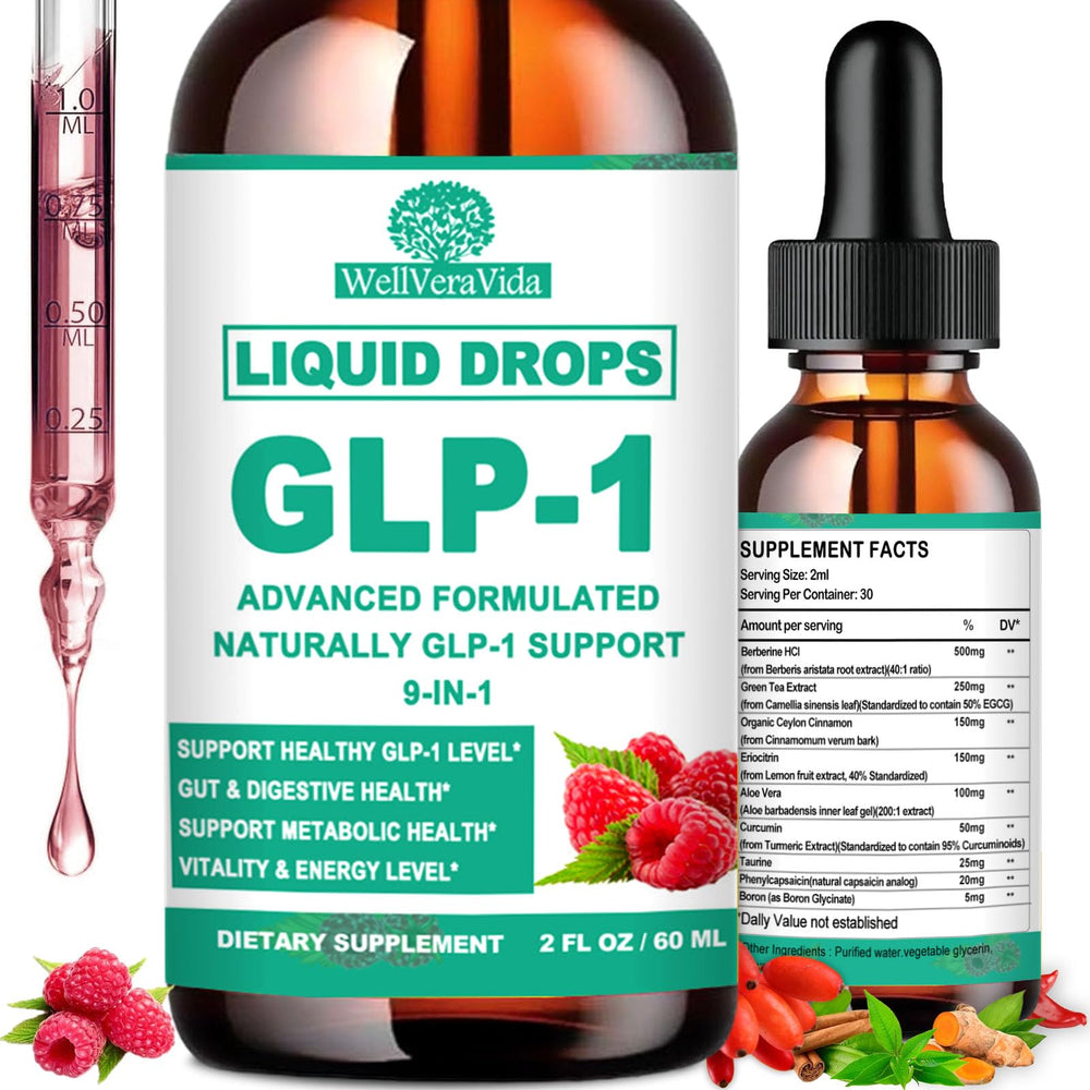 GLP-1 Drops Raspberry Sugar-Free bottle