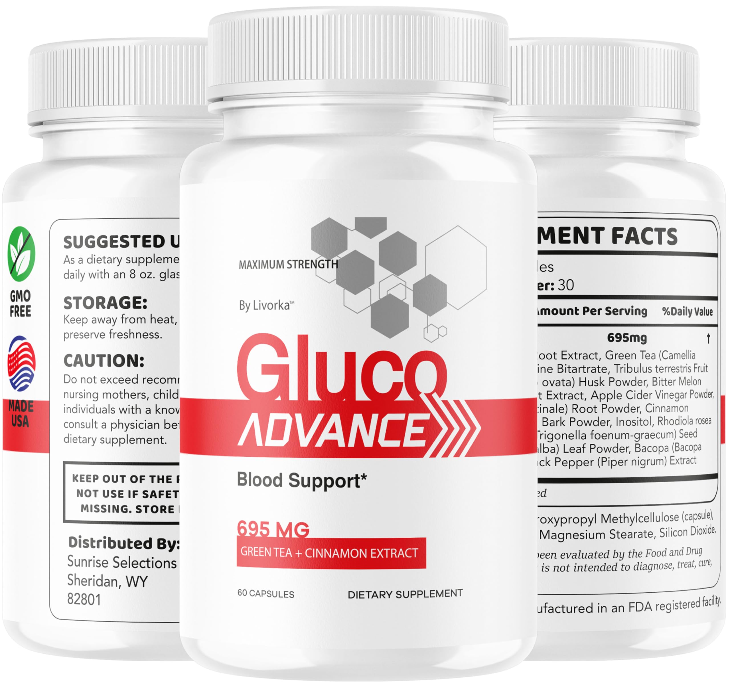 Gluco Advance wellness benefits graphic