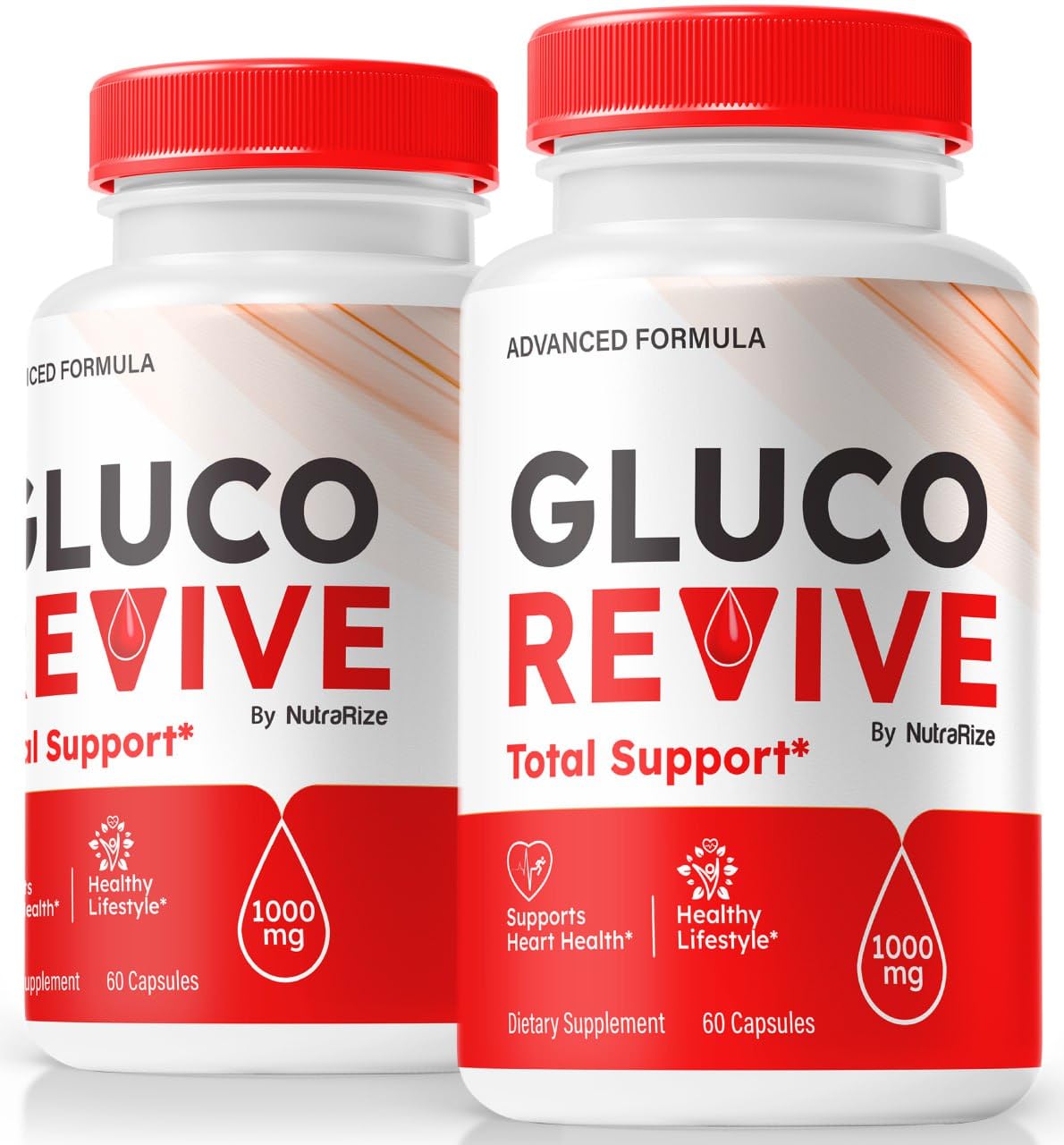 Two-pack Gluco Revive bottle packaging