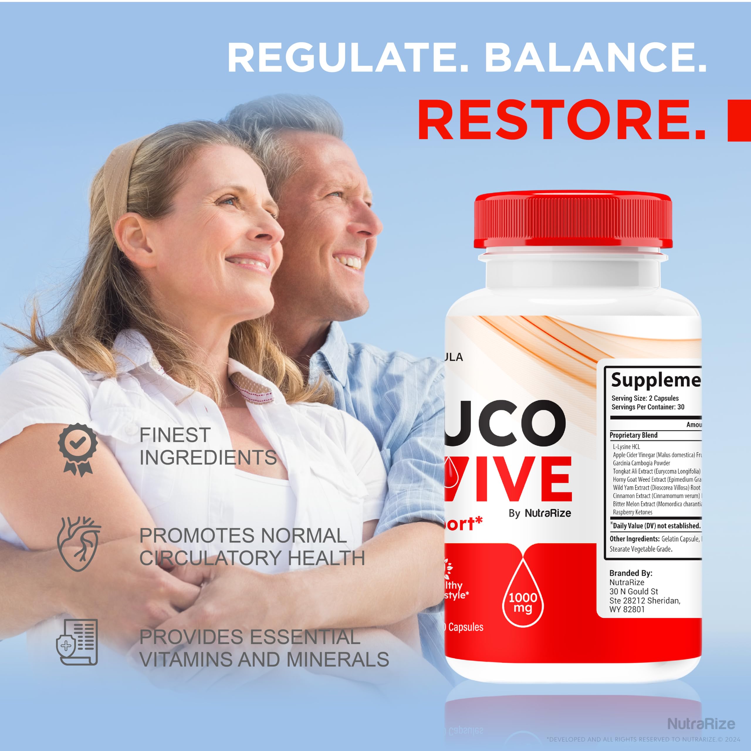Healthy living concept with Gluco Revive branding
