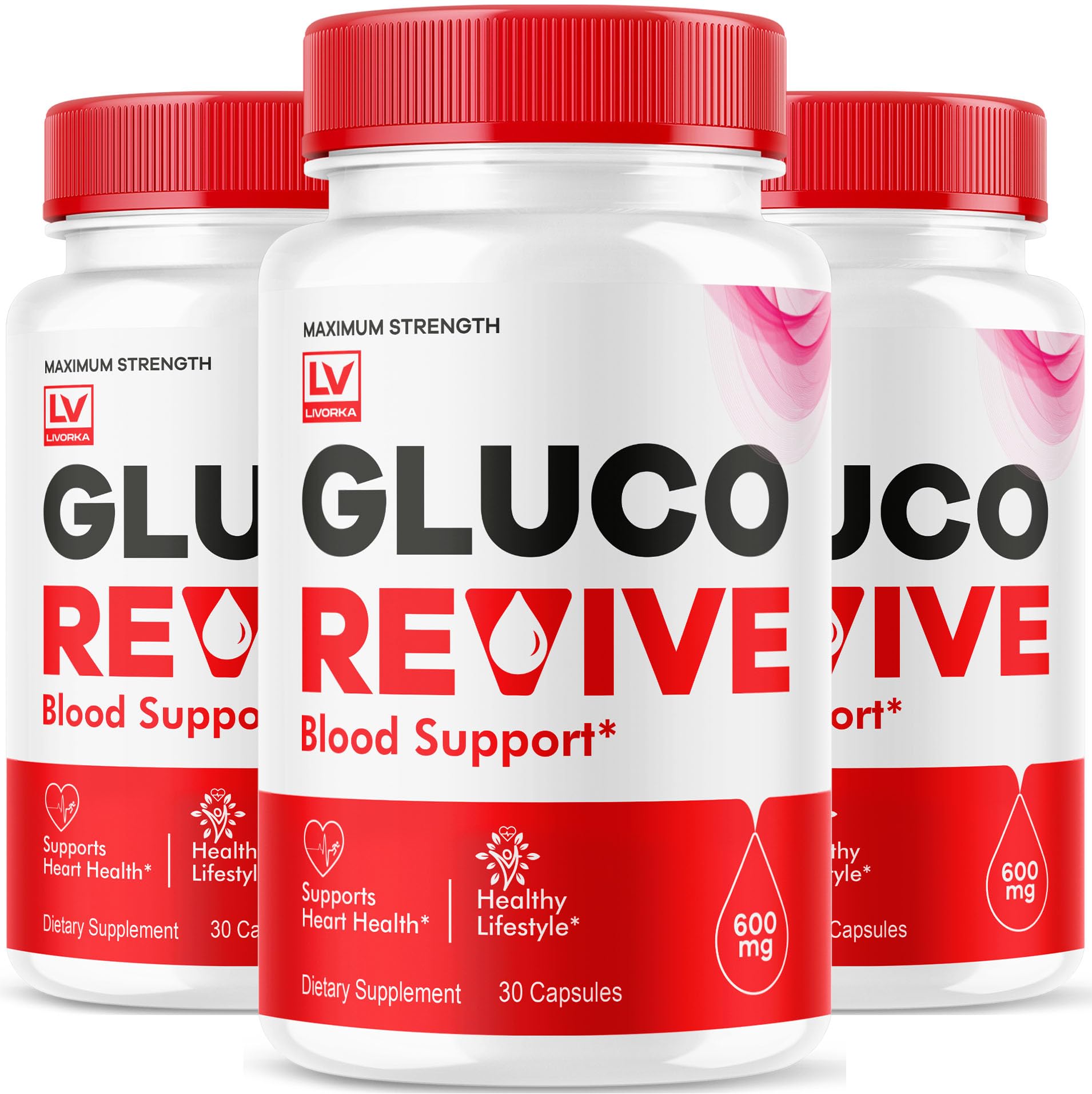 Gluco Revive 3 Pack bottle and packaging