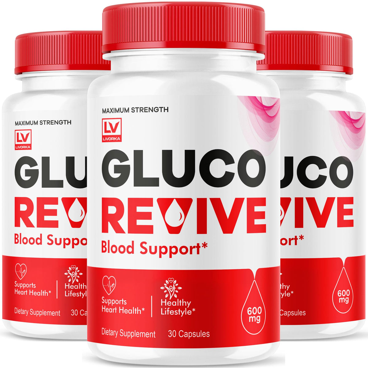 Gluco Revive 3 Pack bottle and packaging
