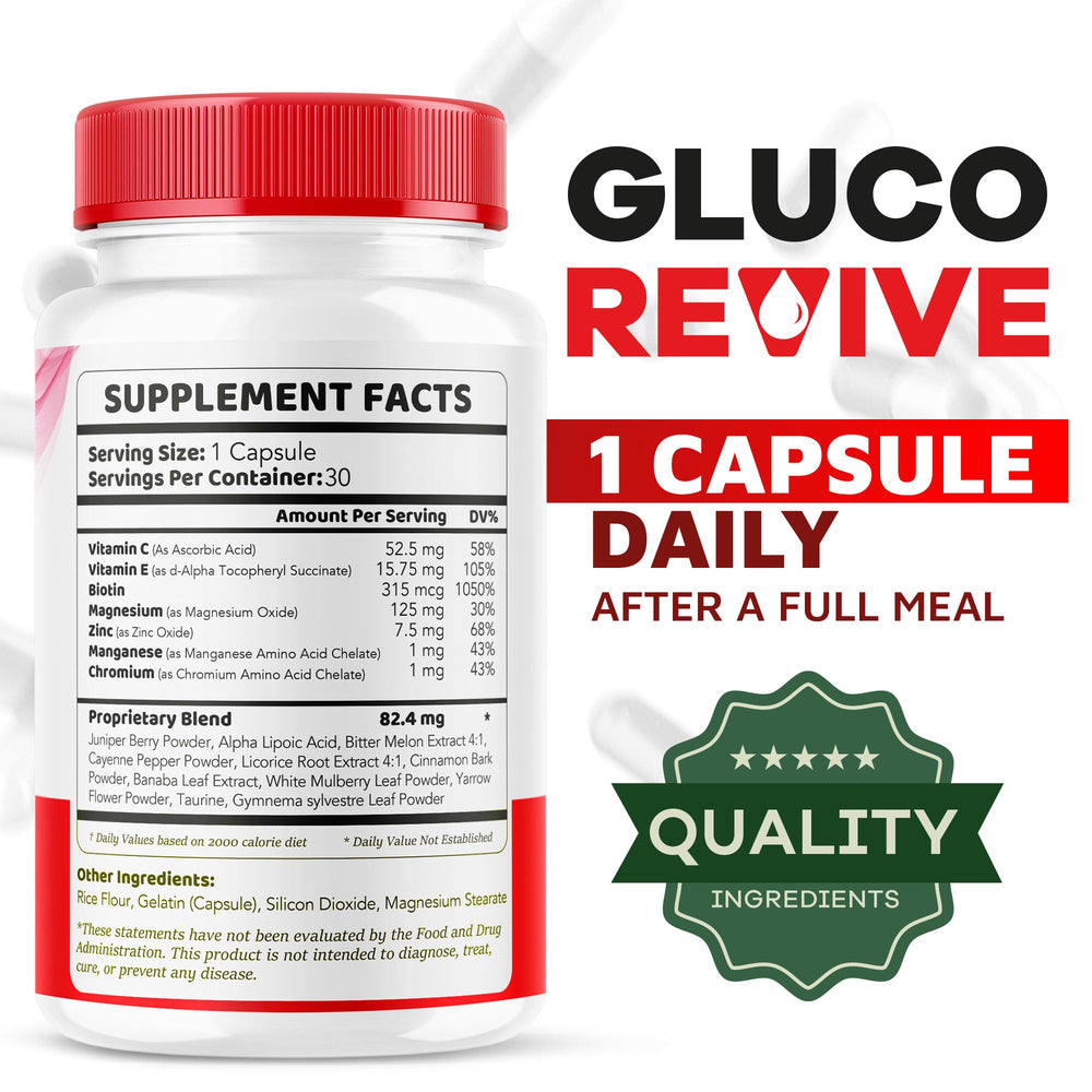 Three-month supply of Gluco Revive pills