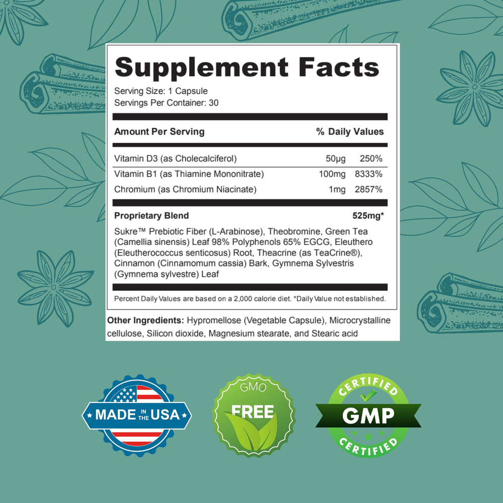 Gluco6 supports energy with gymnema sylvestre and green tea