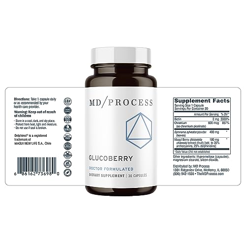 GlucoBerry bottle label featuring chromium picolinate