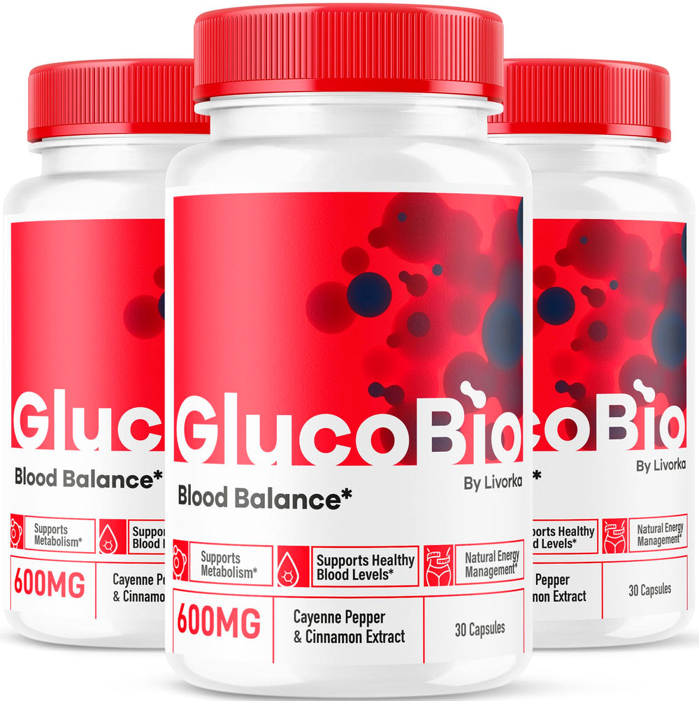 GlucoBio Capsules 3 Pack – front view
