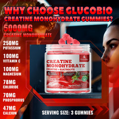 GlucoBio Creatine Monohydrate Gummies bottle and packaging