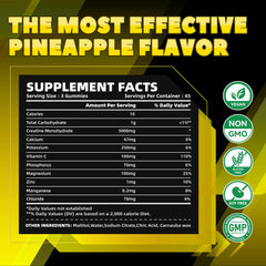 Close-up of vegan, gelatin-free, sugar-free creatine monohydrate gummies