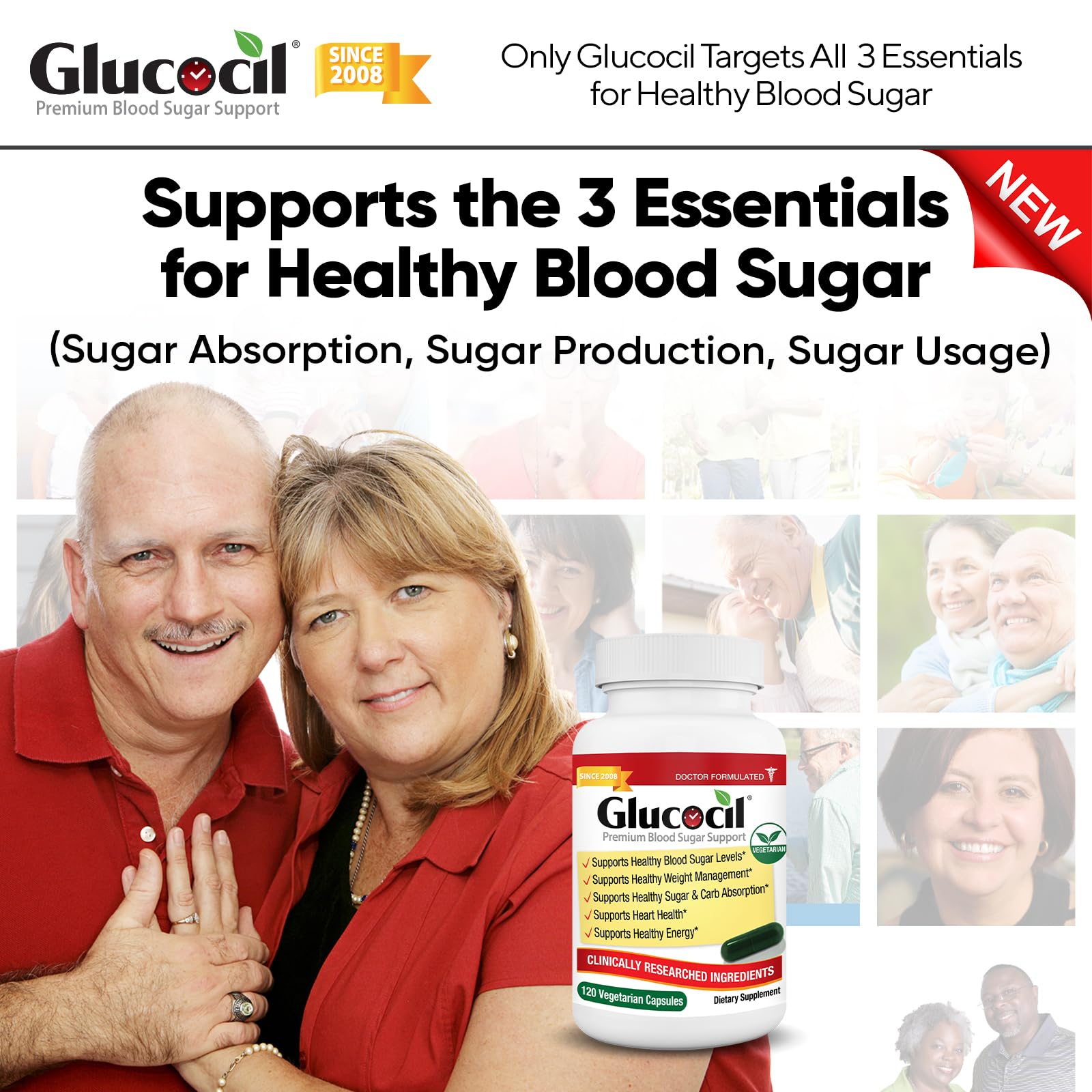 Close-up of Glucocil vegetarian capsules