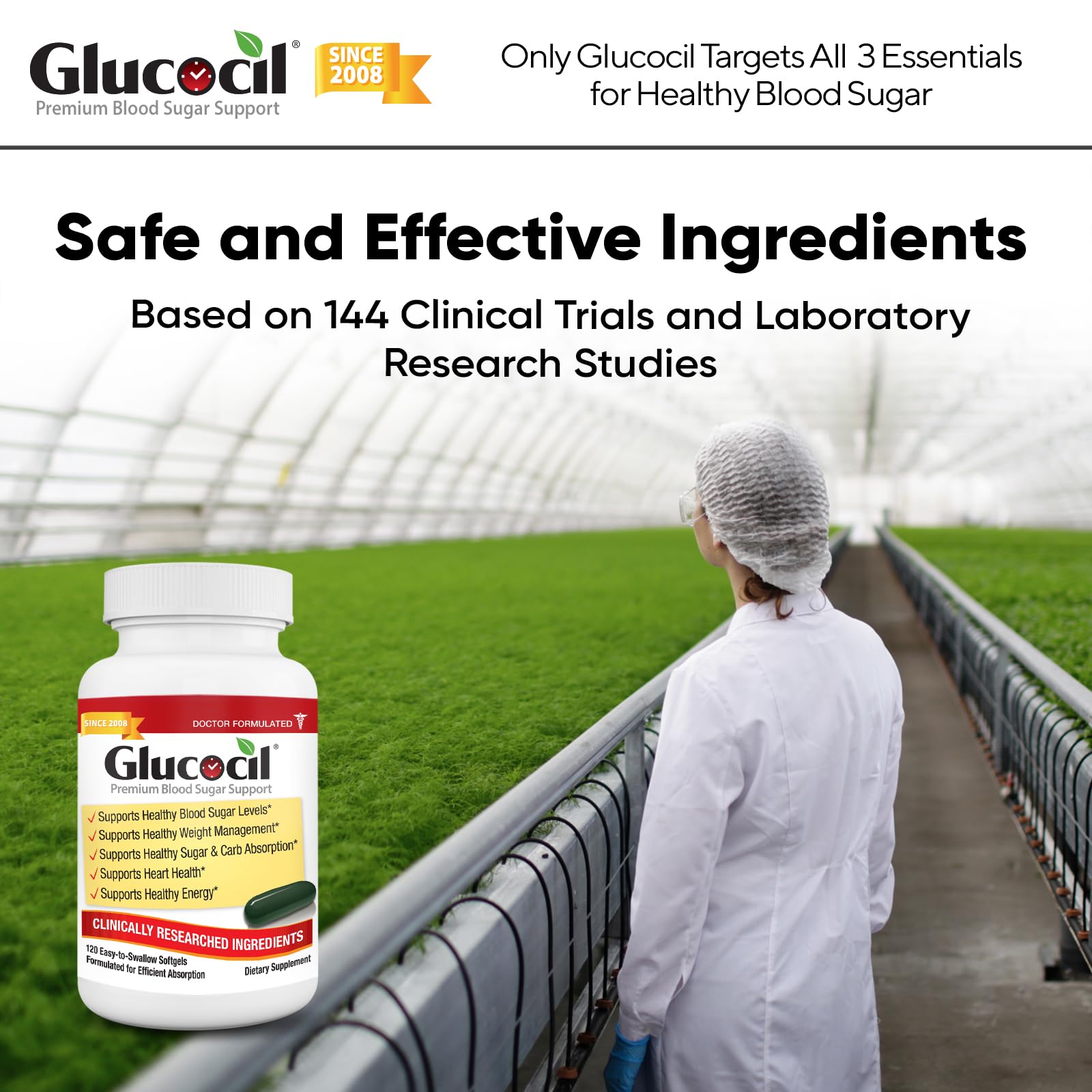 Serving directions printed on Glucocil packaging
