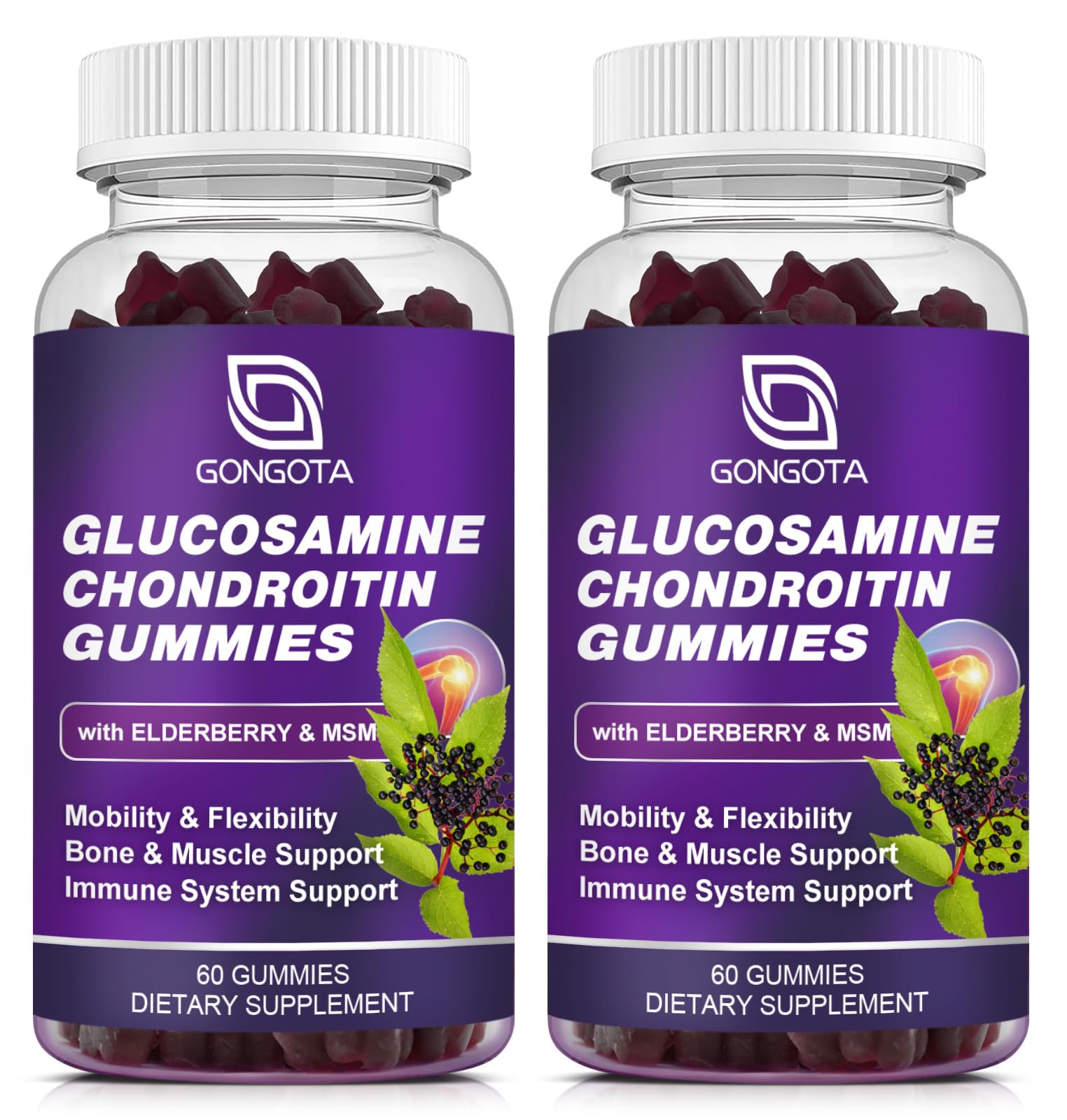 Bottle of Glucosamine Chondroitin Gummies – 120 count